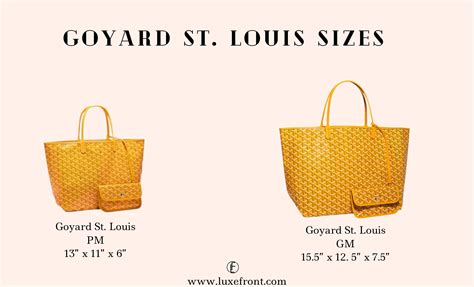 goyard saint louis size comparison|goyard size pm or gm.